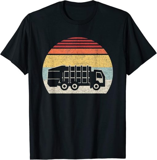 Old School Vintage Retro Recycling Trash Garbage Truck T-Shirt
