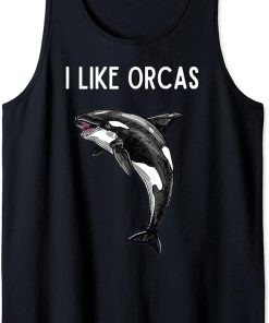 I Like Orcas and Maybe 3 People Vintage Black and White Tank Top
